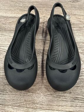 Crocs Black Mary Jane Slingback Shoes